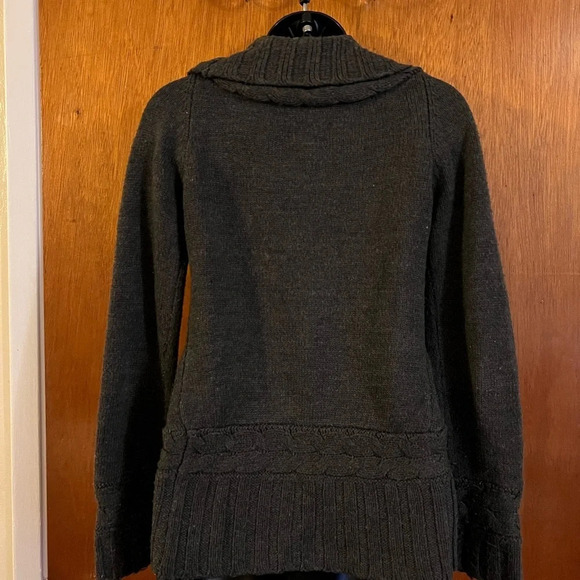 Pink Rose Women’s Cable Knit Cardigan Sweater, Dark Gray, Size Small Cozy Winter - Picture 14 of 16